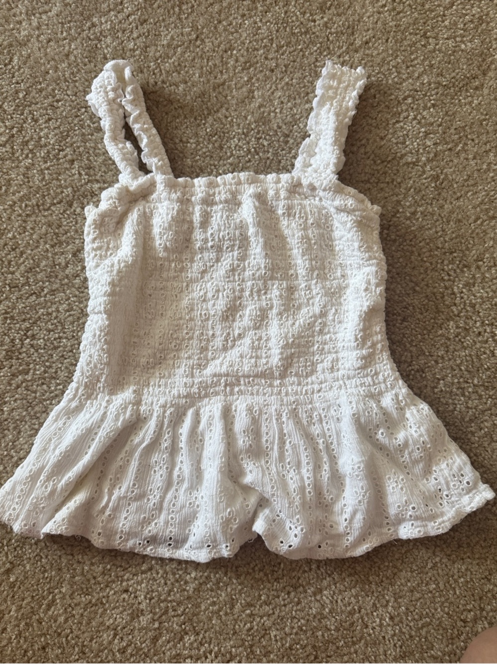 Hollister White Summer Peplum Tank Top (size small)